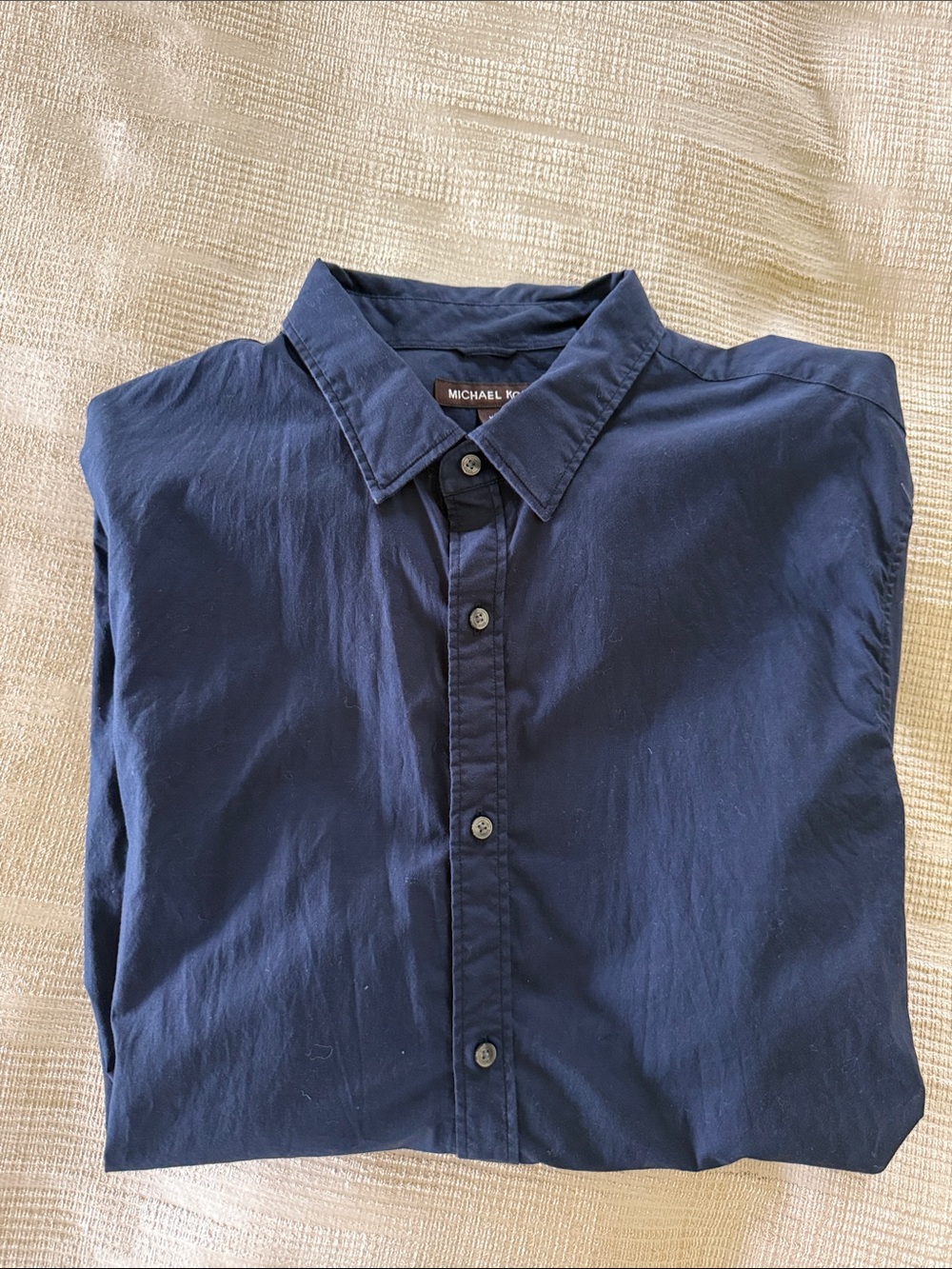 Michael Kors Men’s Dark Navy Casual Button-Down long sleeve Shirt